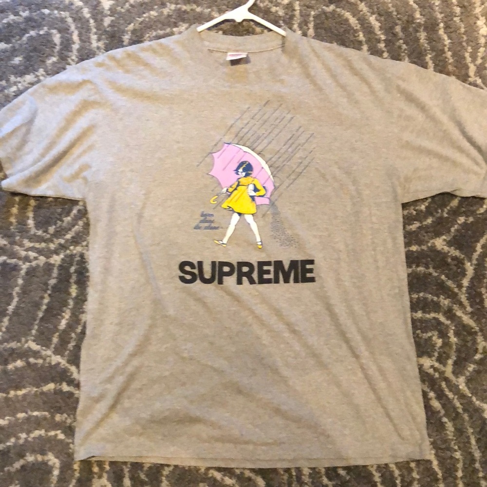 Supreme born alone die alone tee gray large